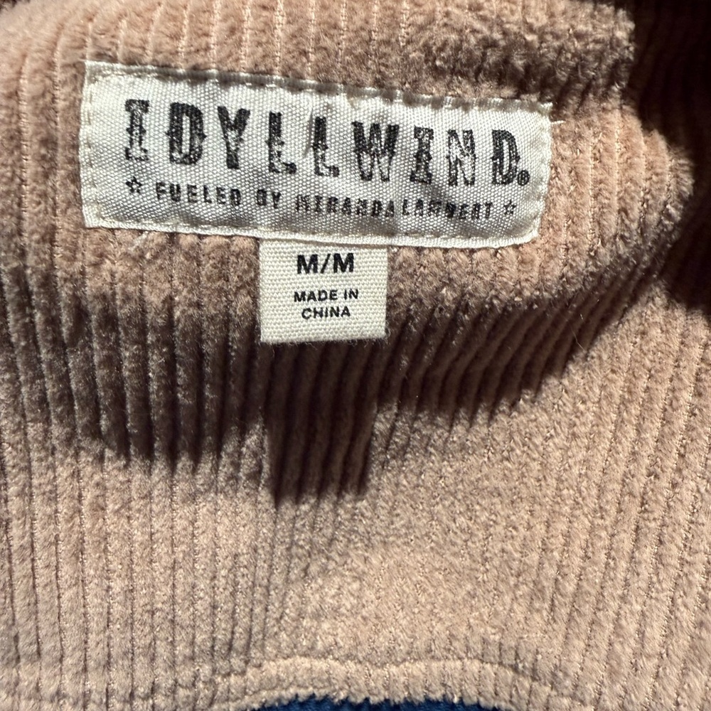 Idyllwind by Miranda Lambert Corduroy Western Jacket Blue Tan Colorblock Medium - Picture 4 of 8